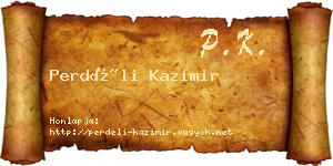 Perdéli Kazimir névjegykártya